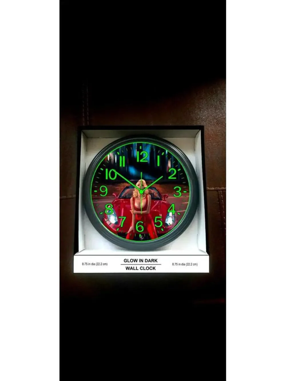 Glow in the Dark Wall Clock Chevy Corvette Camaro Spitfire Retro Army